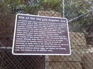 Sign At The Site Of The Old Griffith Park Zoo